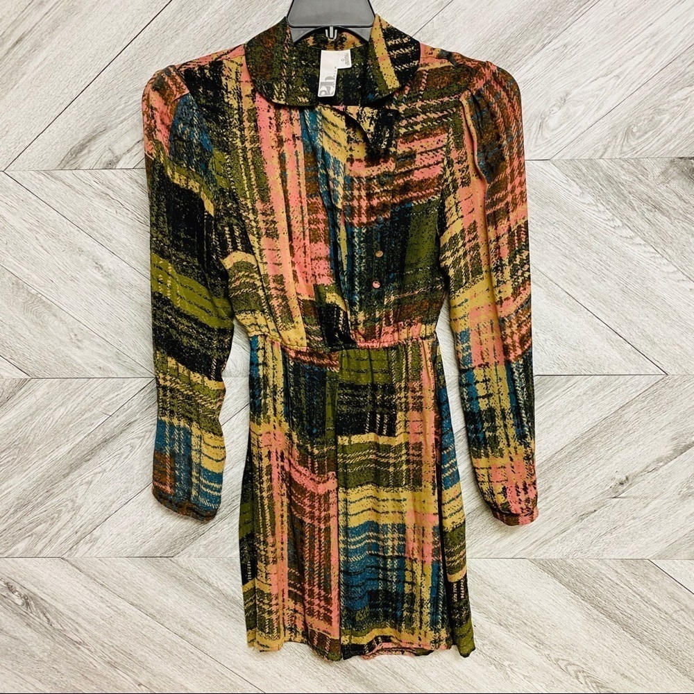 2B.Rych | 100% Silk Multi Color Green Dress Size 0 - Picture 2 of 7